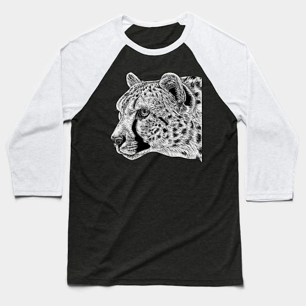 Cheetah portrait Baseball T-Shirt by lorendowding